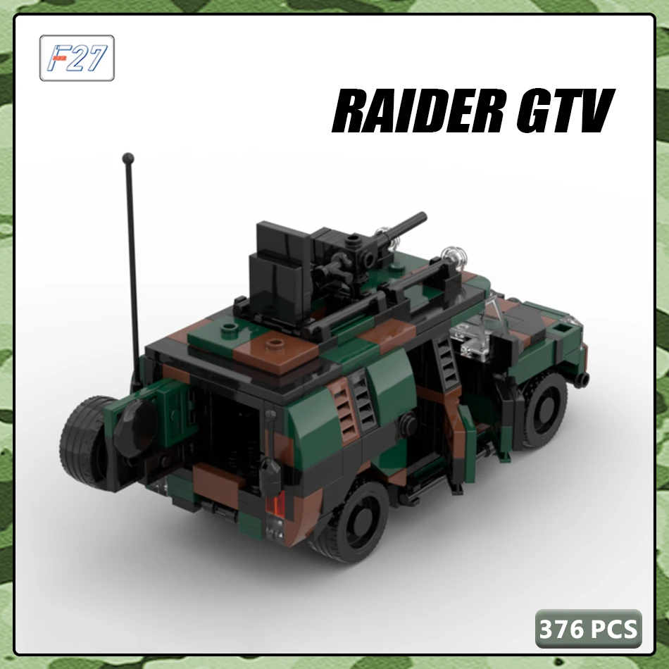 MOC WW2-Ensemble de blocs de construction de voiture pour enfants, modèle de véhicule tout-terrain, police SWAT, figurines de guerre militaires, armes, briques, jouets cadeaux