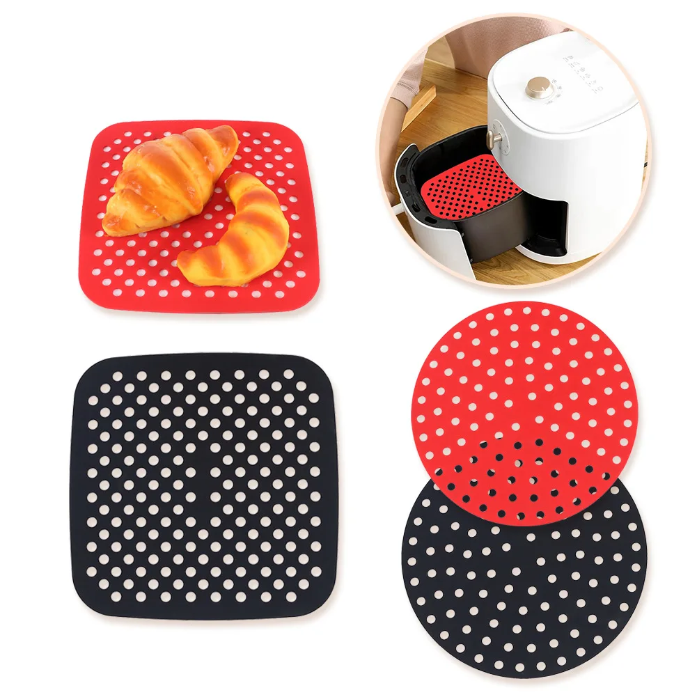 Reusable Silicone Air Fryer Mat Kitchen Non-stick Baking Pad Baking Inner Liner Cooking Bake ware Oil Mats Cake Grilled Saucer