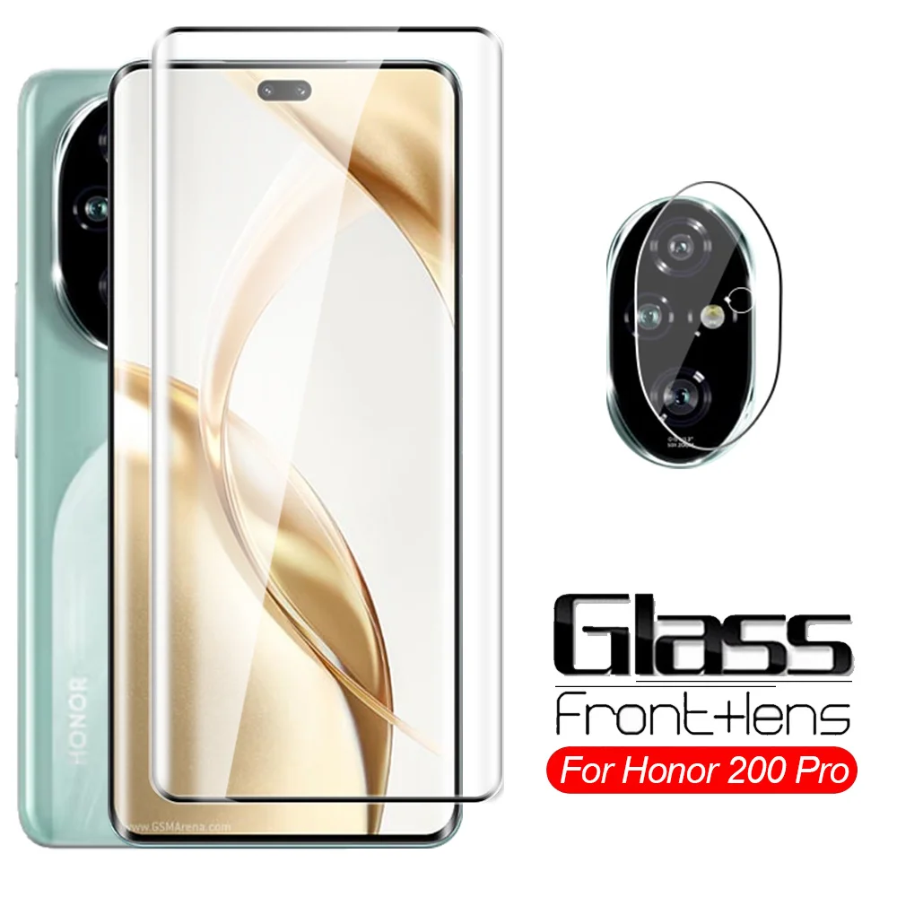 2in1 Honor200Pro Lens Protector Tempered Glass For Honor 200 Pro Honer Honor200 200Pro 5G 2024 Protective Glass 9D Curved Films