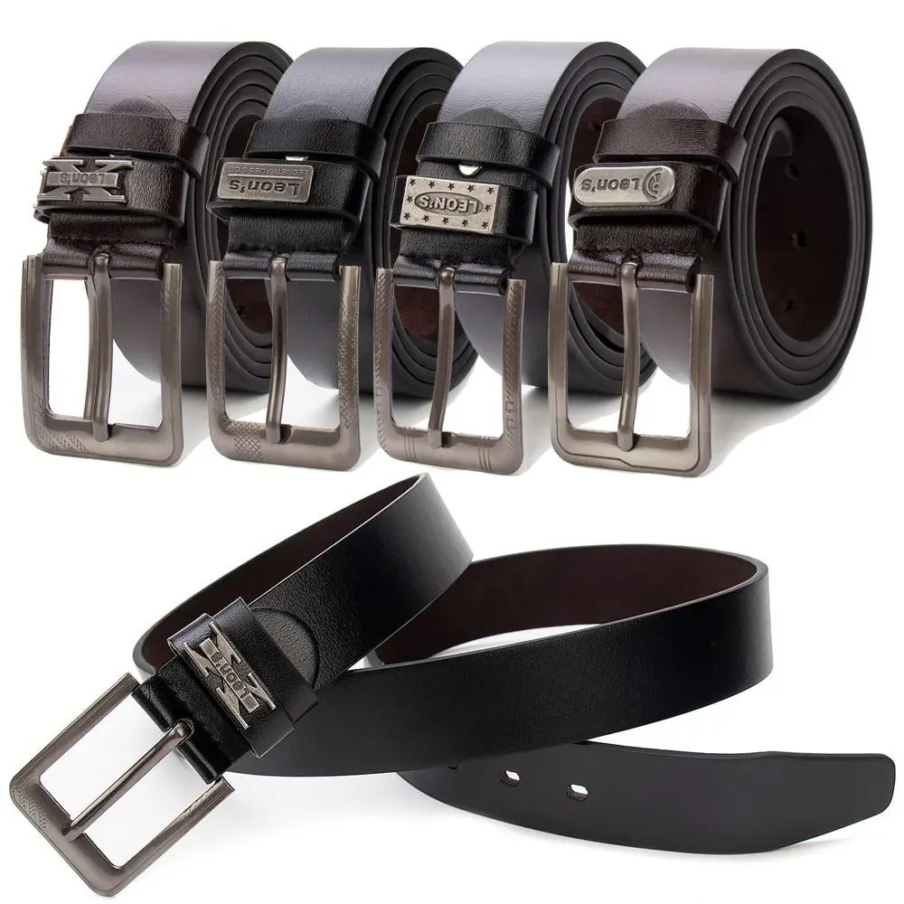 

Man Luxury Design Business Leather Belt Casual Trendy Brand Pin Buckle Waistband Waist Strap