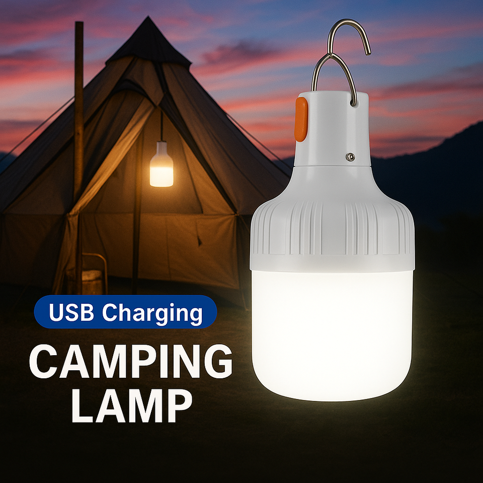  Portable Rechargeable LED Street Camping Light with Hook Dimmable Tent Lantern USB Charging Emergency Multifunctional LED Lamp 