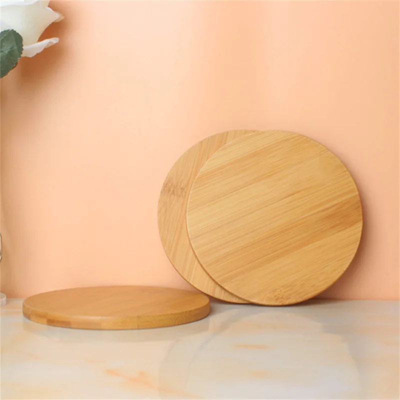15cm/5.9inch Diameter Round Coaster Placemats Bamboo Tray  Tea Coffee Cup Pad Bamboo Wood Plate Heat Resistant Tableware Mug Mat
