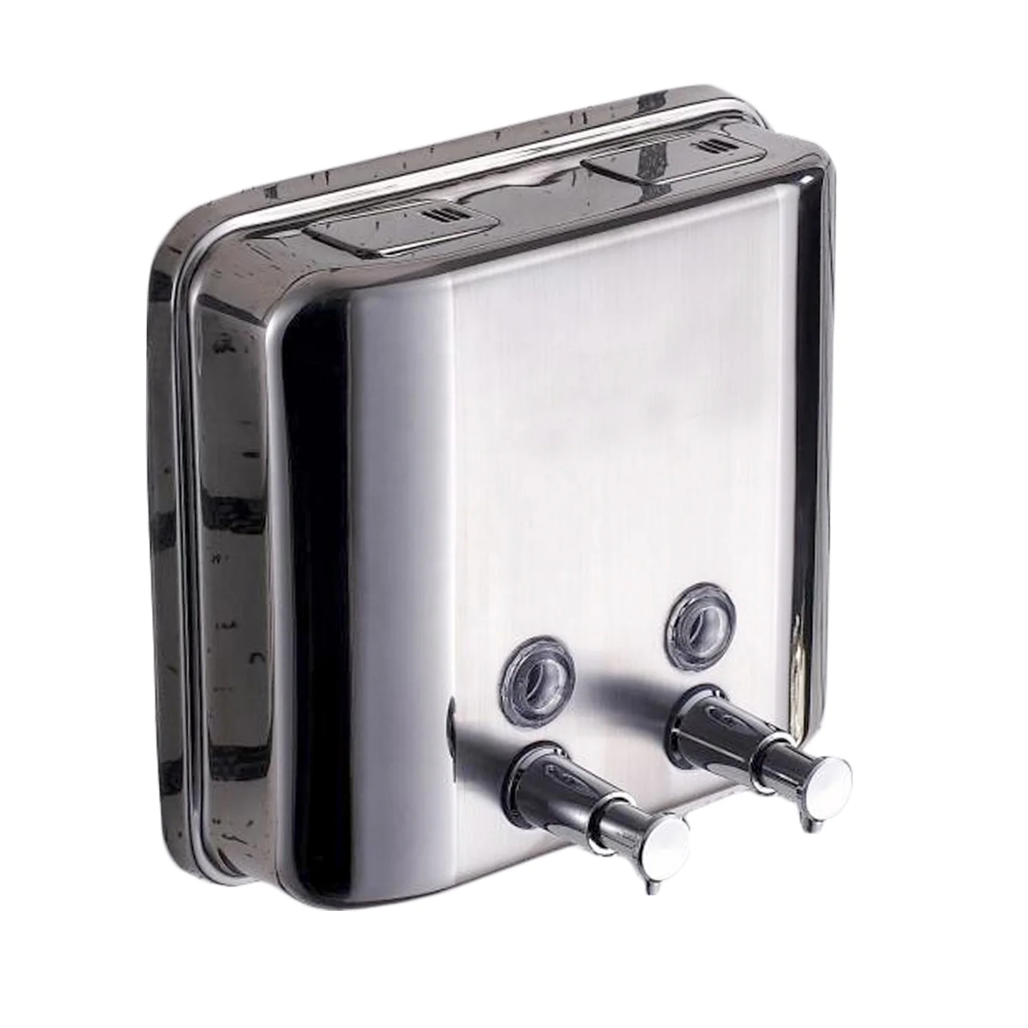 

Stainless Steel 304 Hand Chrome Liquid Double Soap Dispenser With 1500ml