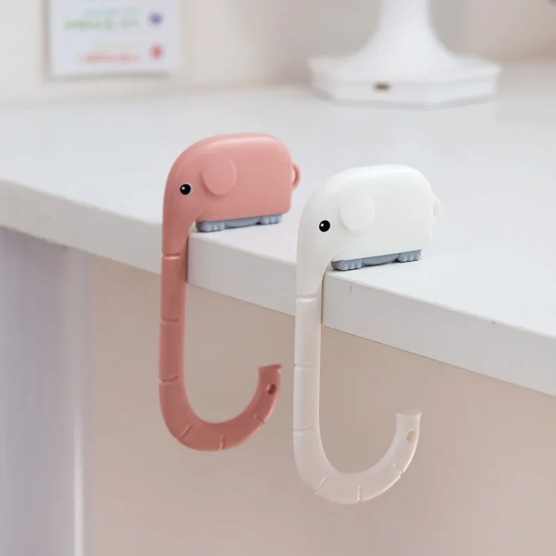 1/2/3Pcs Bag Hook Student Cute Animal Table Schoolbag Holder Wall Hanger Holder Handbag Hanger Children School Supplies