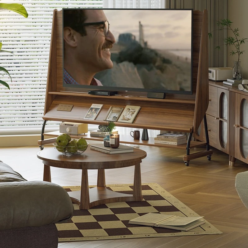 TV Bracket Movable Floor Type with Wheel Cart All-in-One Machine Hanger TV Cabinet Living Room