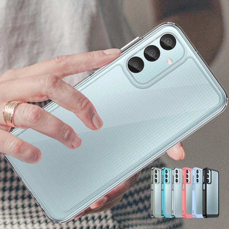 

For Samsung Galaxy M15 Case Cover Samsung M15 Capas Shockproof Phone Bumper Transparent Colour Frame Clear Samsung M15 M 15 5G