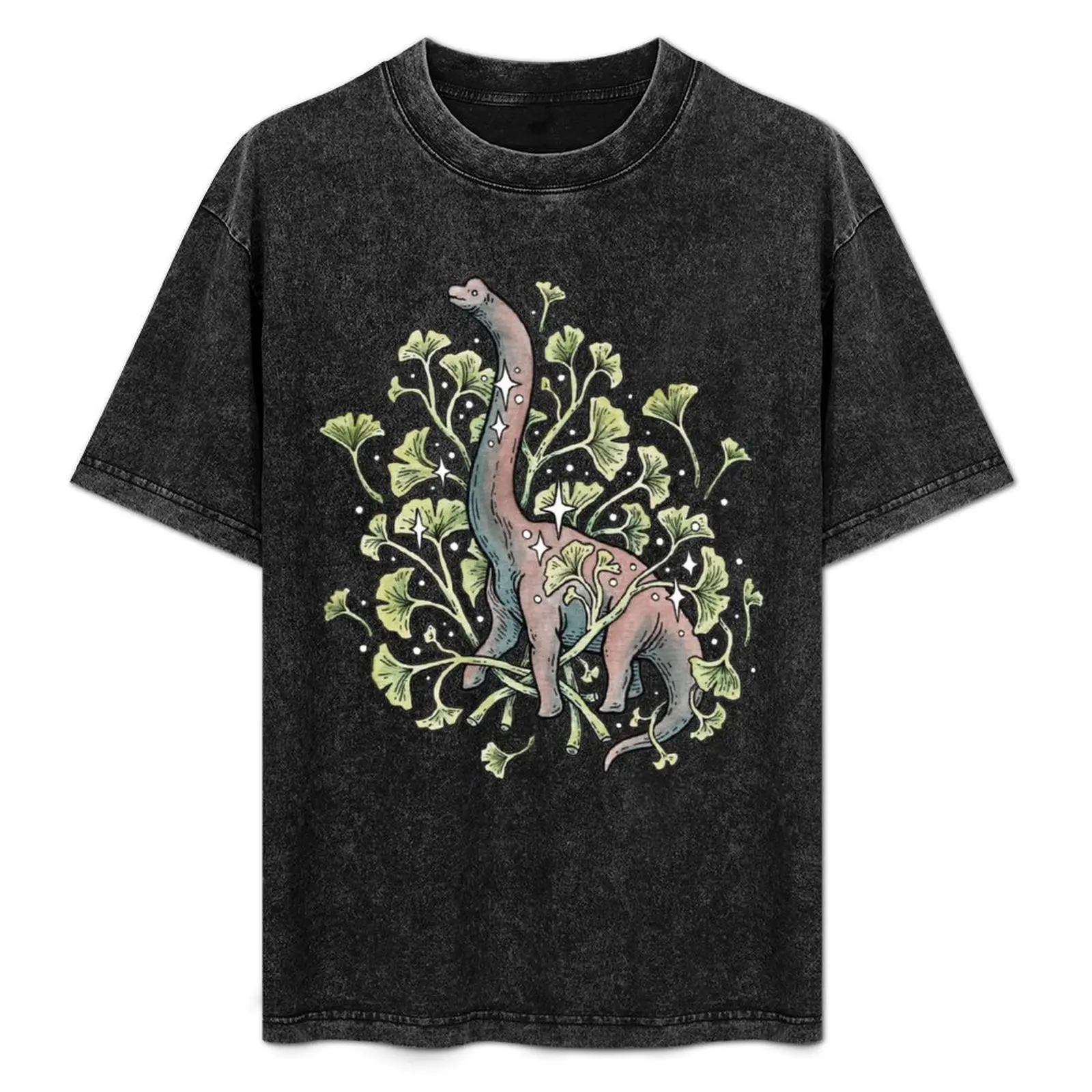

Brachio Ginkgo | Calm Color Palette | Dinosaur Botanical Art T-Shirt Sun Block Outdoor T-Shirt