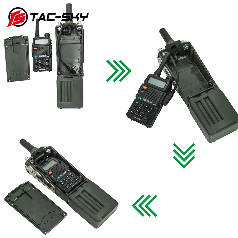 Imagem -03 - Tac-sky Tático Prc163 Harris Rádio Militar Manequim Caixa Virtual Prc 163 Não-funcional Walkie Talkie Modelo para Baofeng Uv5r ts