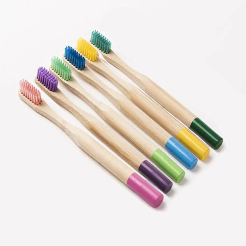 

6 PCS Children's Soft Bristle Toothbrush Eco-friendly for Clean Kids Wooden Toothbrushes Safe Fiber