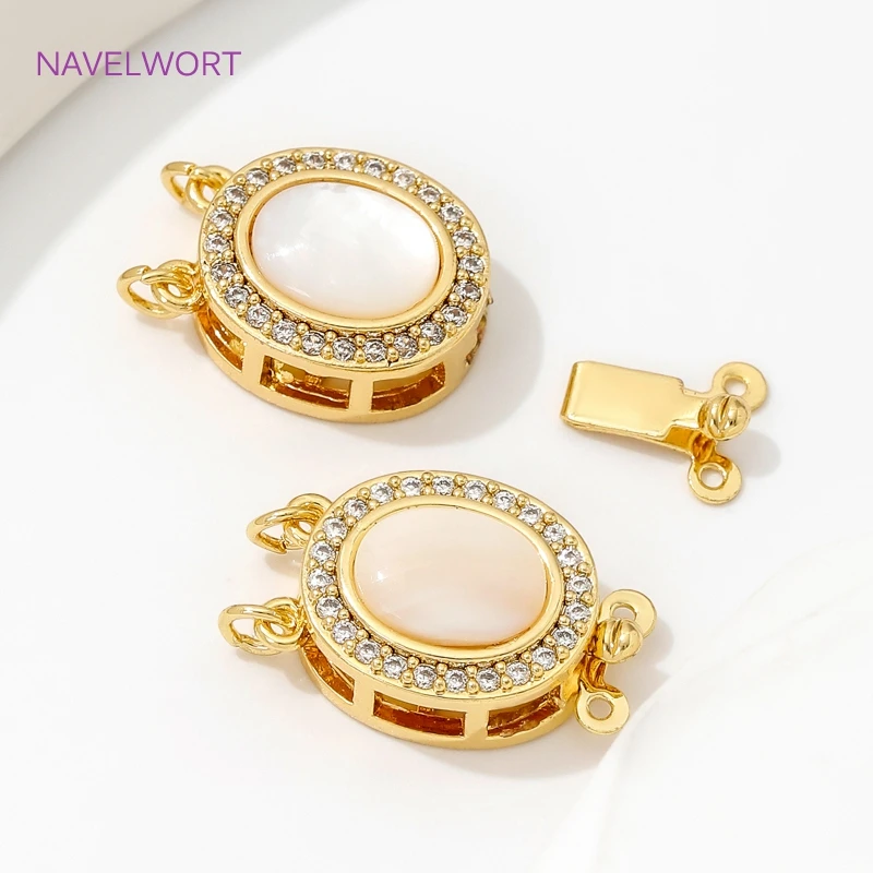 4 Styles Pearl Necklace Clasps 18K Gold Plated with Zircon Box Safety Clasp Connector,Clasps For Jewelry,DIY Jewelry Accessories
