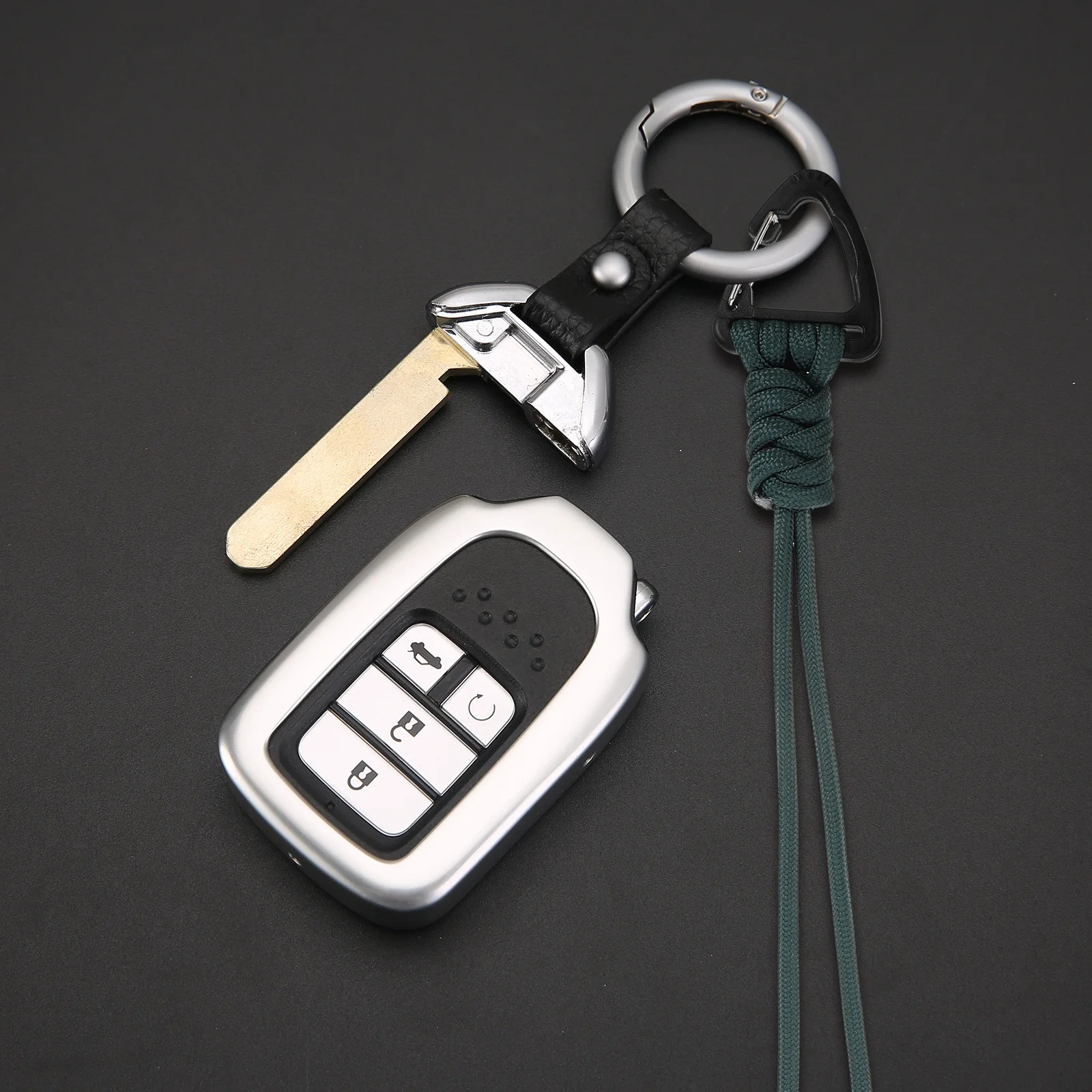 

2pcs Keychain Anti-loss Lanyards Sturdy Polyester Straps Double Clip Carabiner Climbing Bungee Rope Camping Hook Tool Lanyard