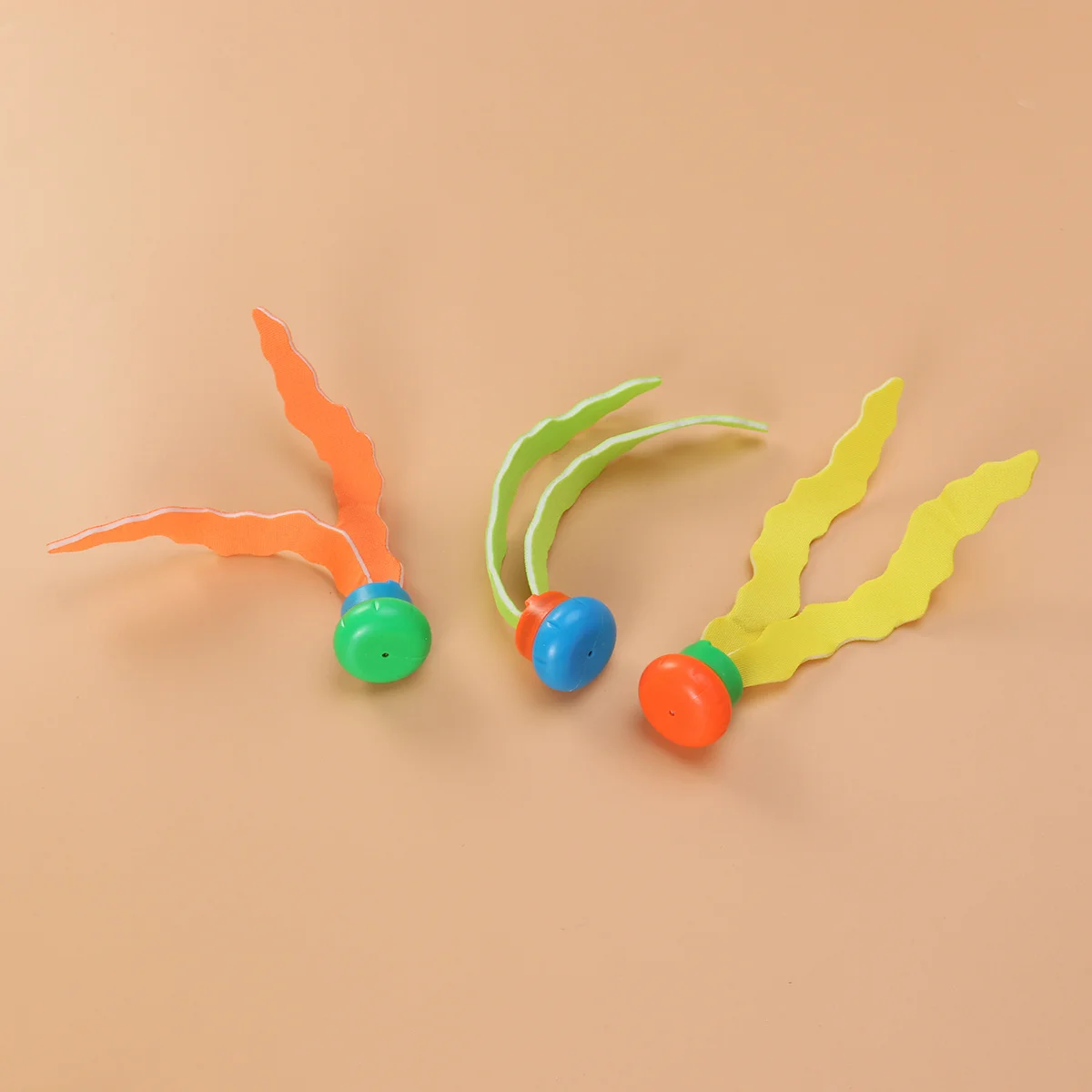3Pcs Seaweed Diving Summer Pool Games Children Underwater Swim Training Sea Shape Game Props Parent-Child Gifts Orange Yellow