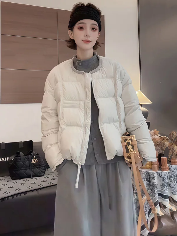 

Fashionable Zipper round Neck Thickened Casual Cotton Jacket Women's Commute Style Korean Version Winter New Arrival