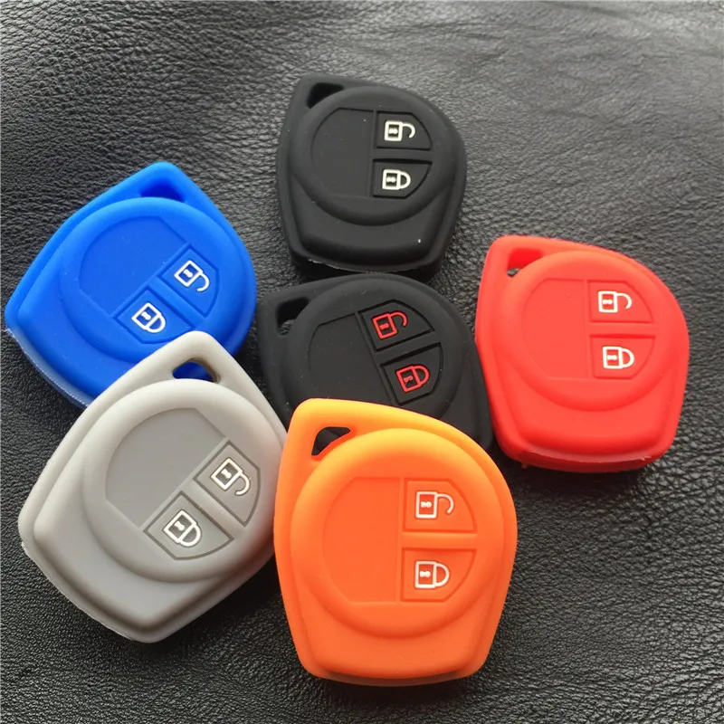 2button Silicone Car Key Case Protect Skin Cover bag for Suzuki Shangyue SX4 SWift Liana Alto Igins Esteem Baleno GR Amagatarai