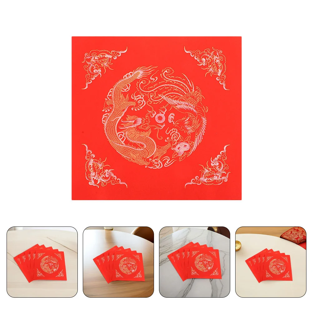 20 Pcs Calligraphy Paper Red Chinese New Year Flet Couplet Decorate Spring Festival Couplets