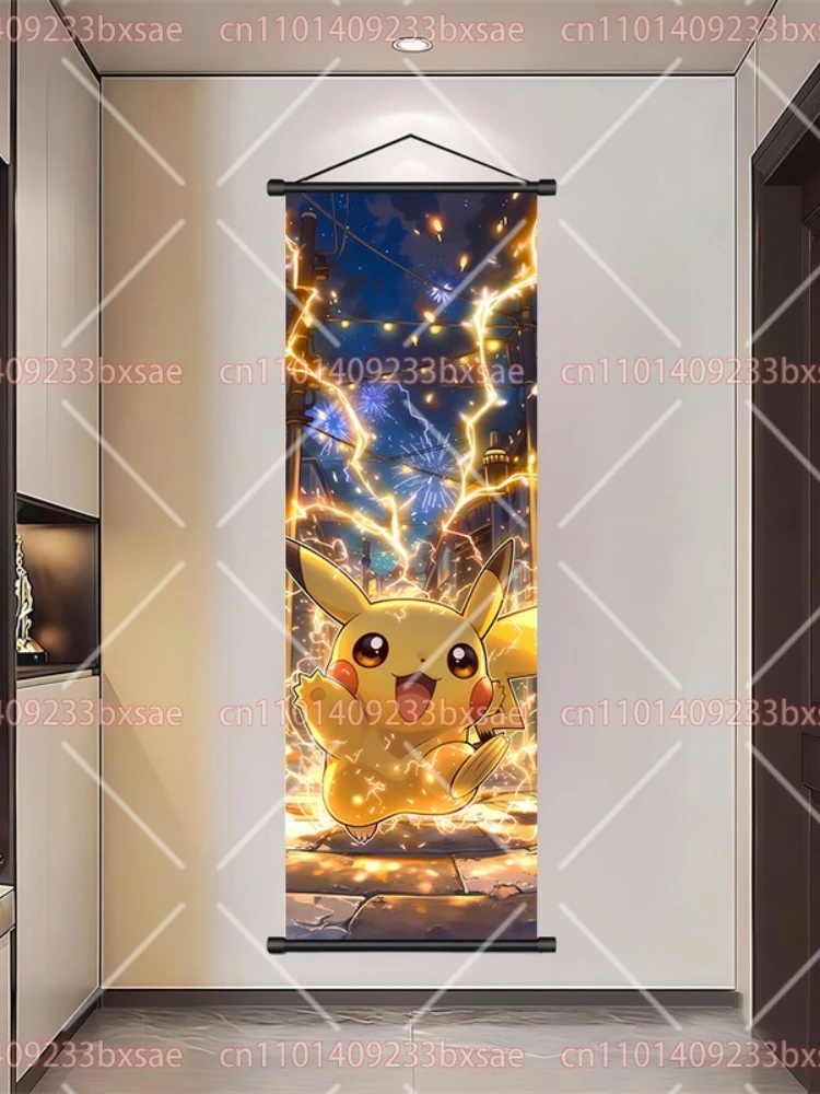 Anime-Poster, hängendes Gemälde, Pokémon-Rollbild, Bulbasaur, Eevee, Psyduck, Snorlax, Gengar, Weihnachts- und Geburtstagsgeschenk für Kinder