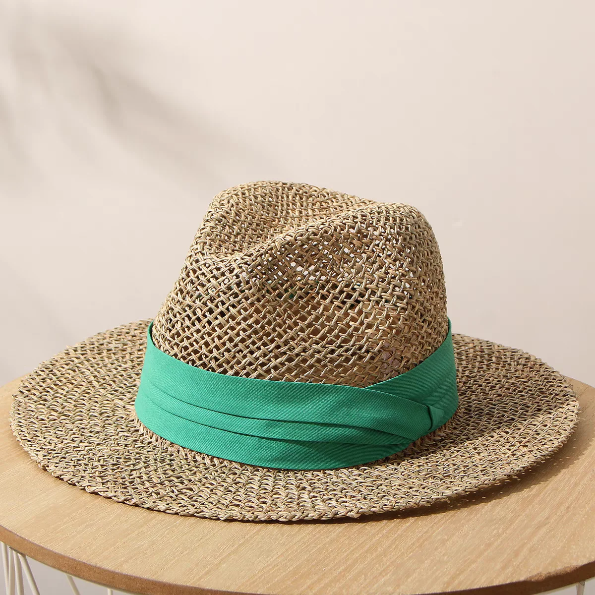 summer straw hat for women ladies Luxury Sun hat Fedora summer hat beach hat French Panama hat Wide Brim men cap colorful strip