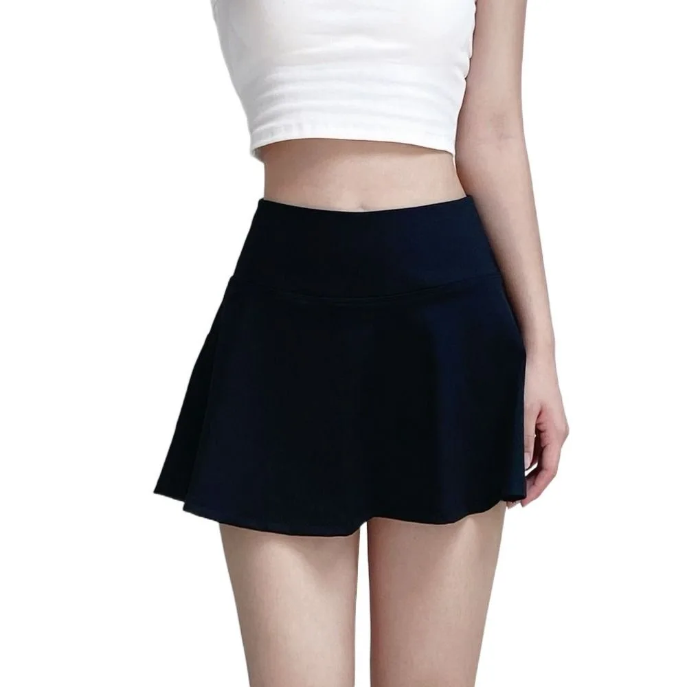 Split 2 in 1 Yoga Skirt Shorts Anti Exposure Elastic High Waist Sports Skirt Safty Lining Fitness Women's Summer Skirt