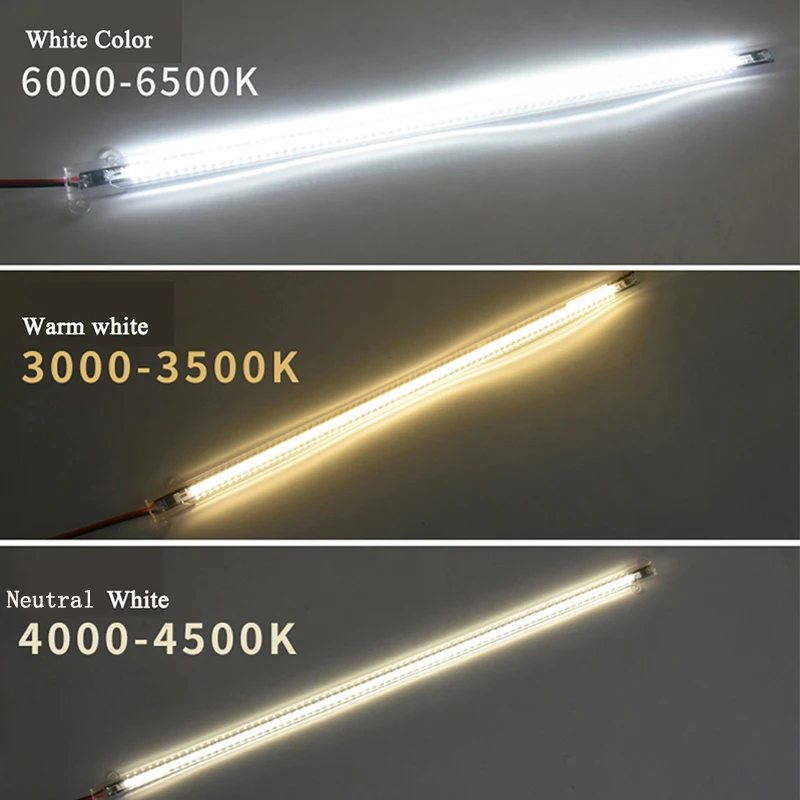 Alto Brilho LED Hard Strip Lights, SMD LED Tubo, Bar Luzes, 20cm, 30cm, 40cm, 50cm, AC 220V, 5PCs