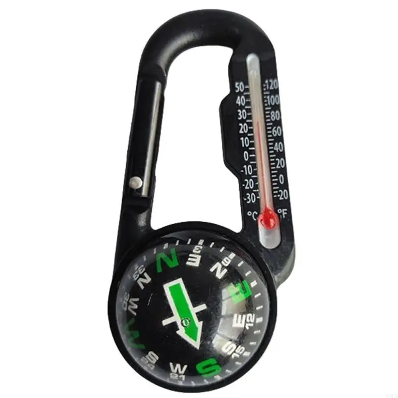 

Outdoor Carabiner with Compasses and Thermometers Hook Keychain Enduring