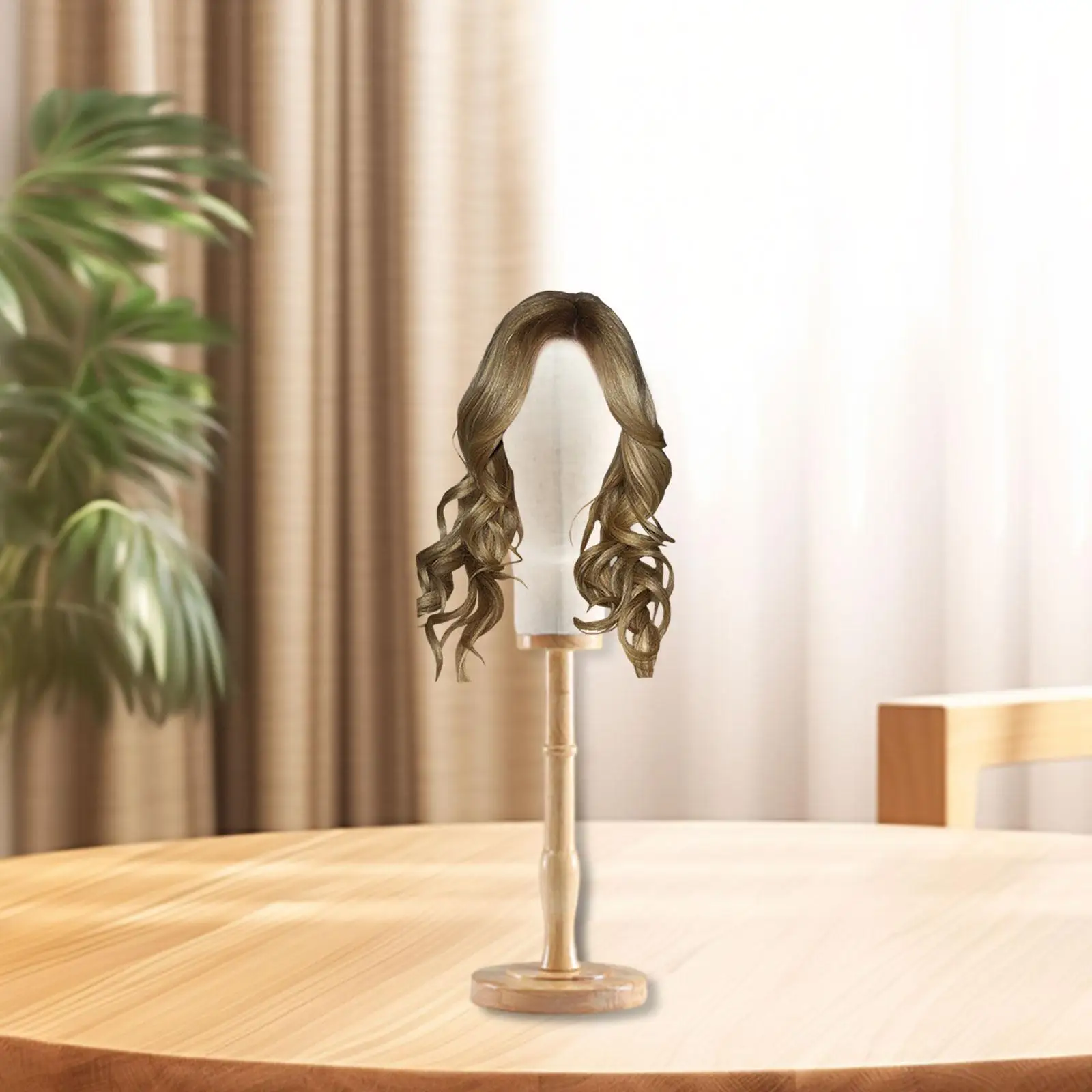 

Mannequin Head Hat Headwear Rack Professional Accessories Multifunctional Wooden Base