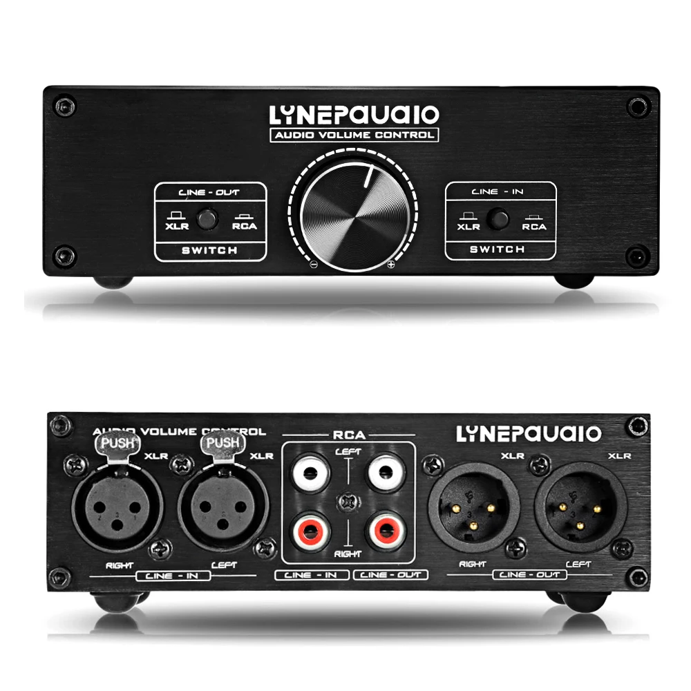 Lossless fully balanced passive preamp active speaker volume adjustment controller 2 in 2 out switcher wired controller
