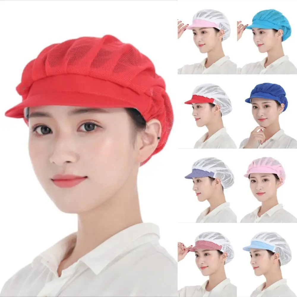 Hygienic Design Chef Hat Oil-Resistant Smoke-Proof Kitchen Work Hat Dustproof Feature Hairfall Prevention Breathable Mesh Cap
