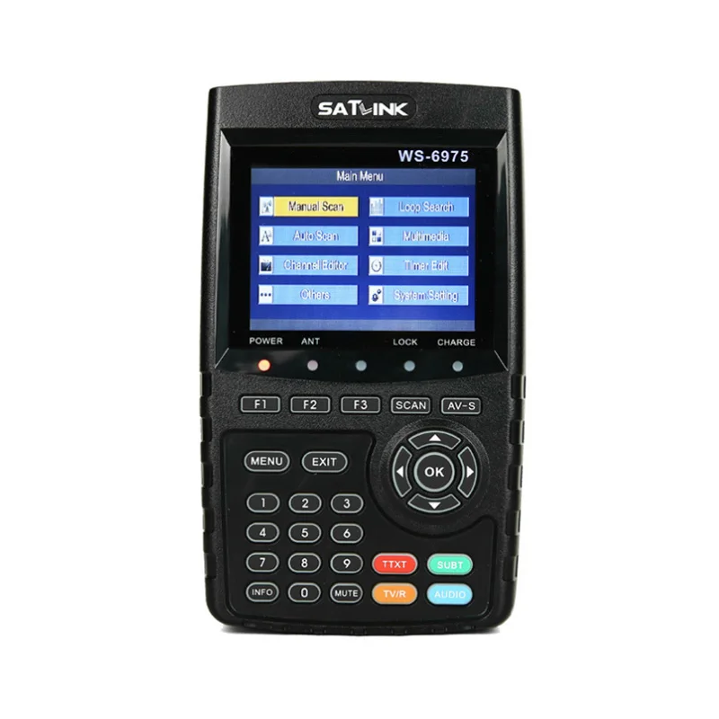 SATLINK WS-6975 WS6975 Digital Terrestrial Signal Meter Finder with MPEG-2/MPEG4 H.265 3.5 Inch High Definition TFT LCD Screen