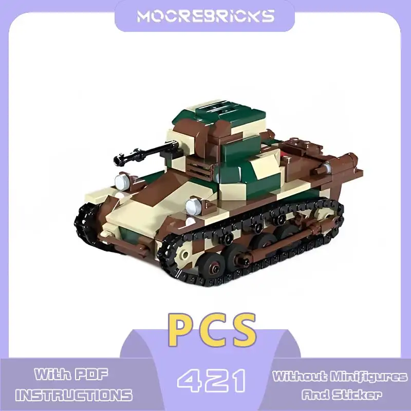 Creative Expert Panzer I “Breda” Model Soldier Tracked Combat Vehicle Building Blocks Bricks Compatible Toys Kids Collected Gift