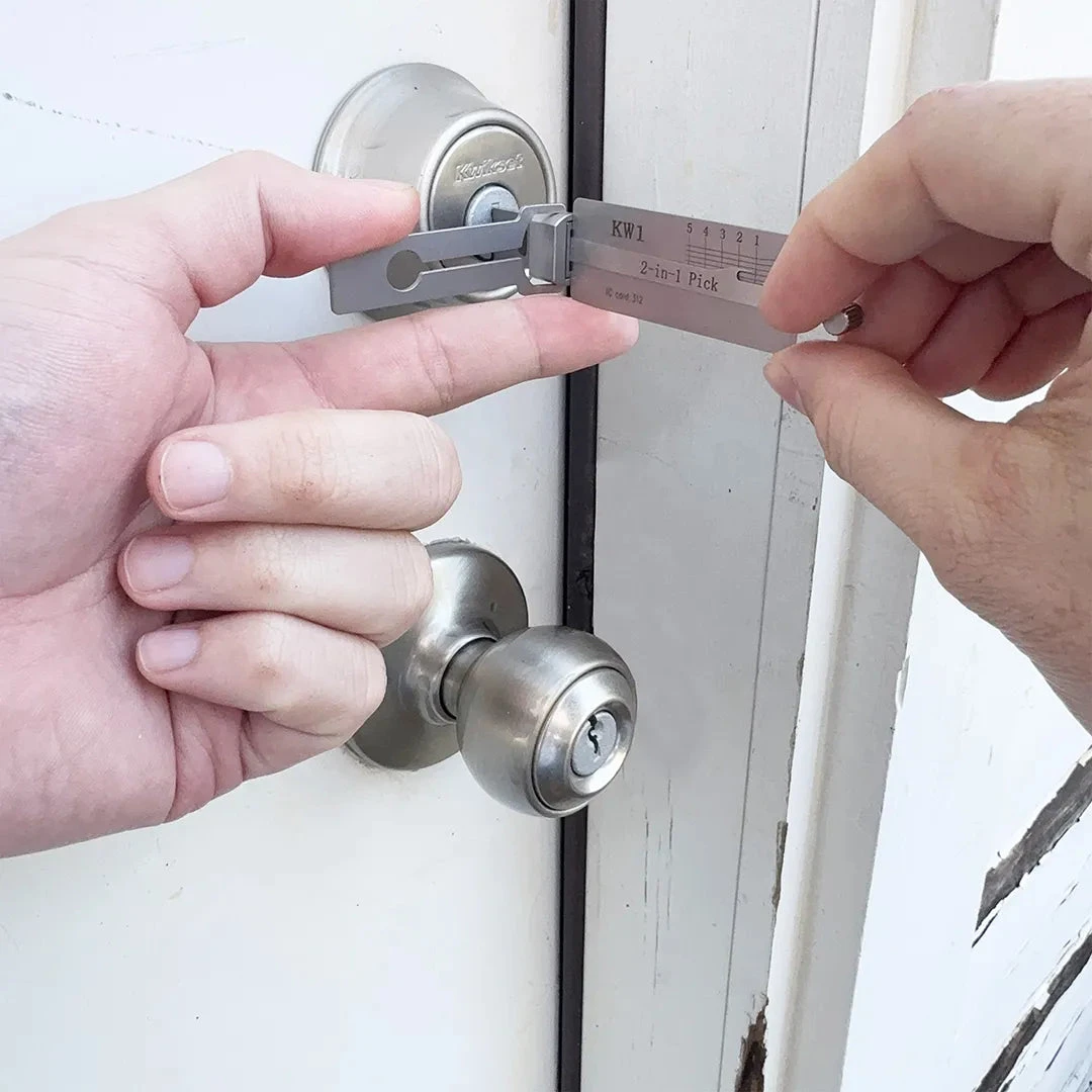 Genuine Lishi 2-in-1 Lock Picking Tool KW1 SC1 M1 Stainless Steel Master Key Decoder Master Key Decoder for Access Doors