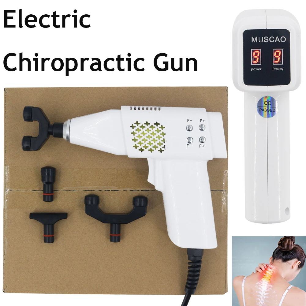 900N Chiropractic Adjusting Tool For 2022 Spine Correction Gun Pain Relief 4 Heads Adjustable Intensity Therapy Spinal Massager