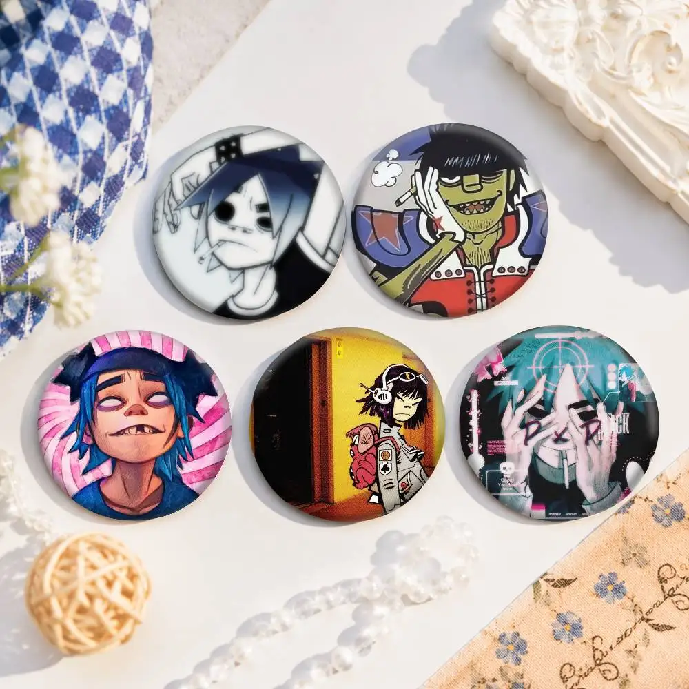 G-Gorillaz-z Rock Anime Round Badges, Brooches, Clothing Accessories, Birthday Gifts, Anime Conventions
