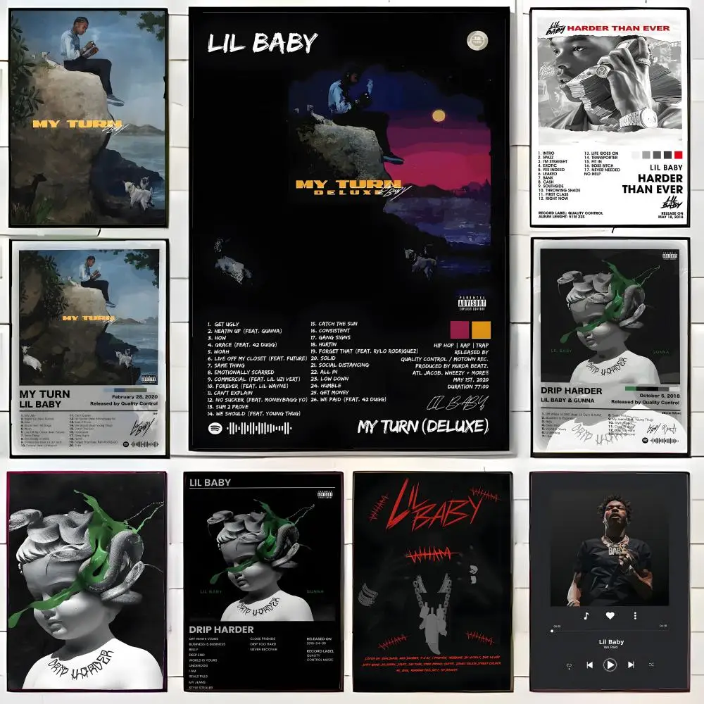 Pop Rap Music Album Cover L-Lil Baby Poster Wall Art Print Poster Decorative Mural Home Decor Gift Unframed