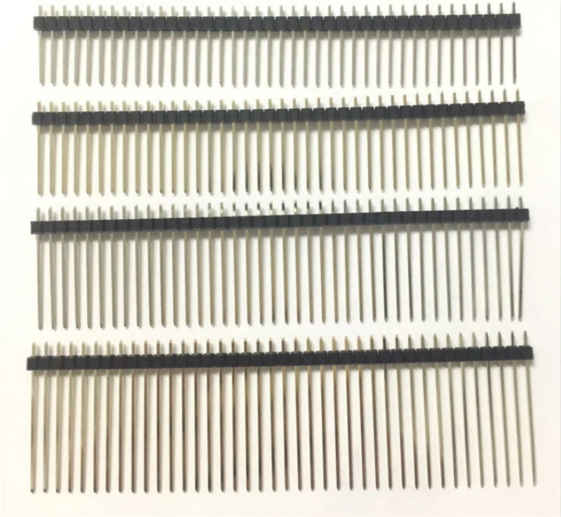 

100pcs 2.54mm Single Row 1X40P Cuttable L7.5/9.5/11.4/15/17/19/21/25/30mm Breakaway Stack PCB Board Male Pin Header Connector