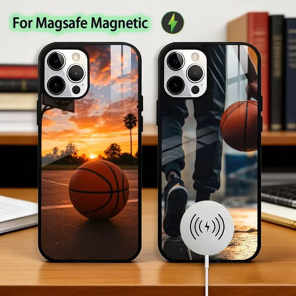

Basketball Basket Sports Phone Case For iPhone17,16,15,14,13,12,11 Plus,Pro Magnetic with Magsafe Wireless Charging