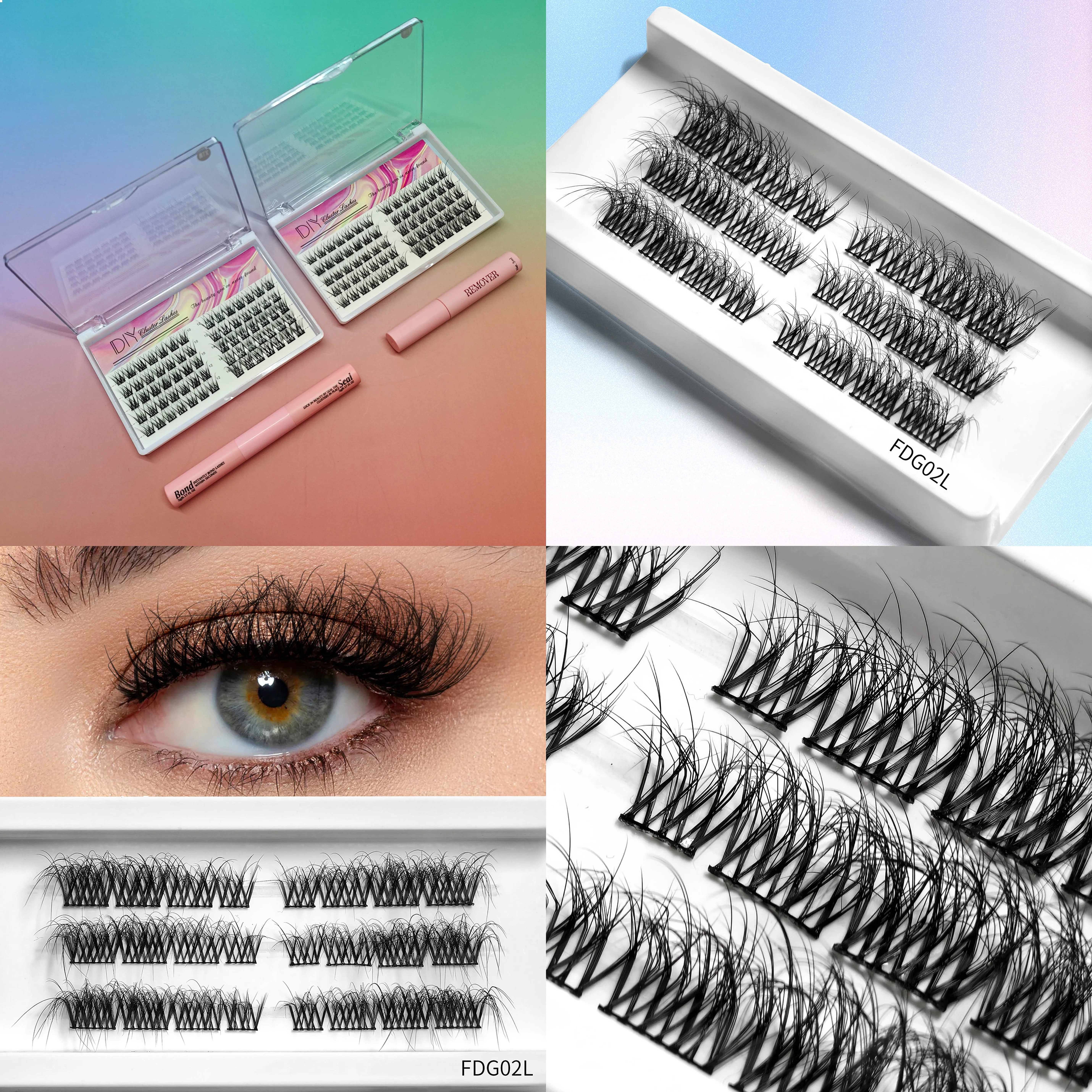 3pcs Synthetic Hair Cruelty-Free Pre-Mapped Cluster Lash Custom Logo DIY for Eyelashes