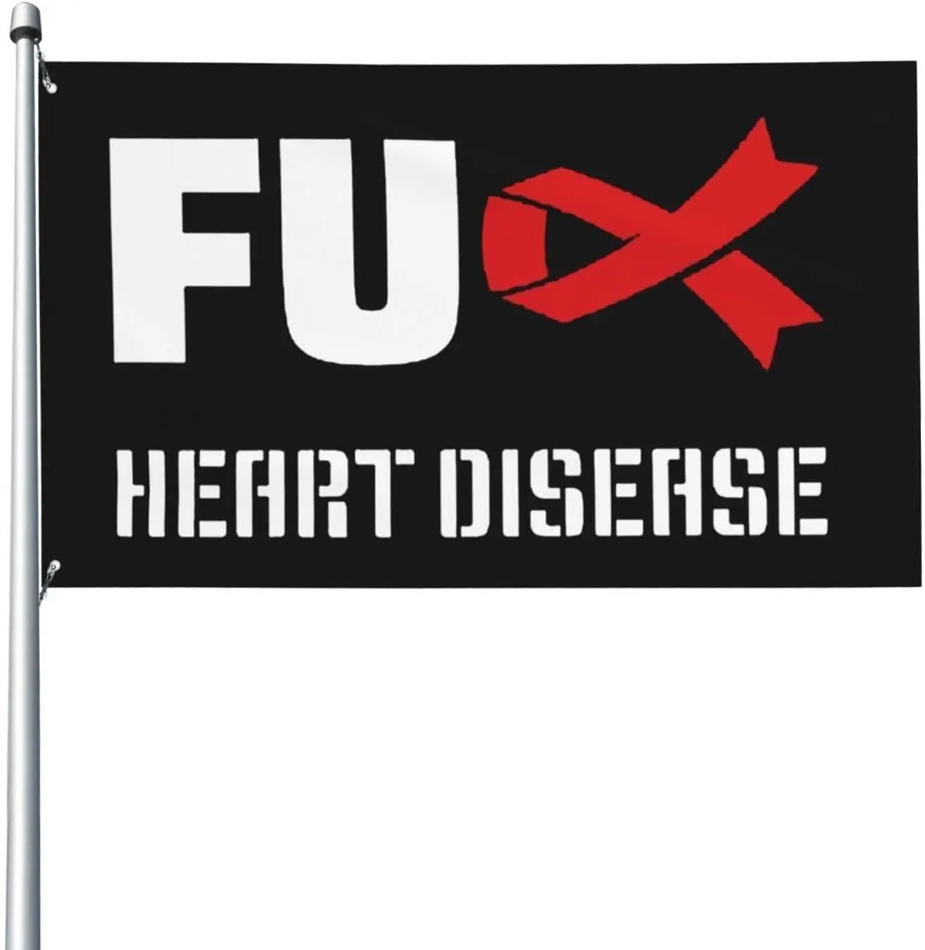 Flagnshow 100% Polyester Heart Disease Awareness Flag