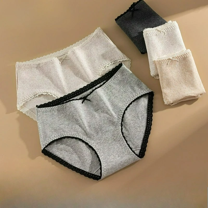 Panties Women's New Pure Cotton Mid-waist Baby Cotton 10a Cotton Extended Antibacterial Crotch Briefs Comfortable Breathable