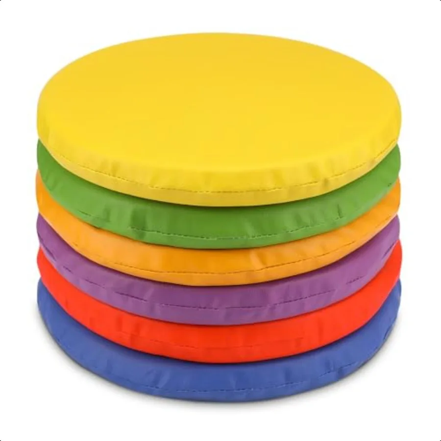 

6 Pcs 12 Inch Floor Cushions for Classroom Flexible Seating Round Floor Cushions Soft Colorful Seat Pillow Suit for Kindergarte