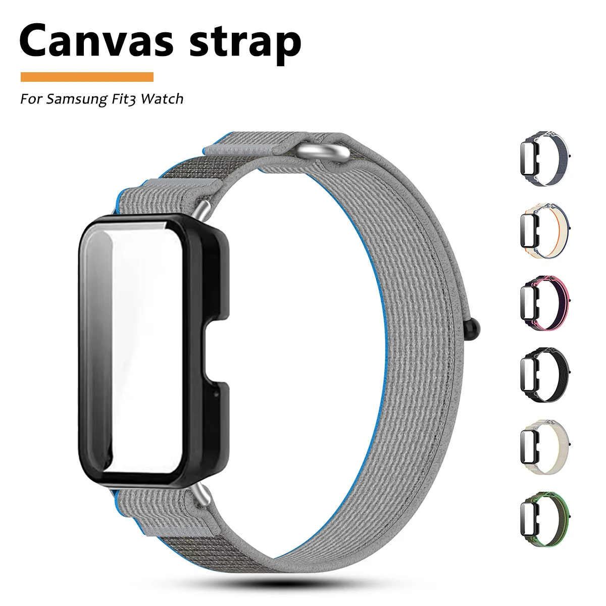 Nylonarmband + PC-Gehäuse für Samsung Galaxy Watch Fit 3, Sportband, vollständige Abdeckung, Stoßstangenschale für Galaxy Fit 3, Displayschutzarmband