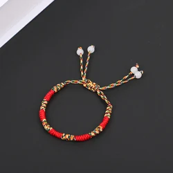 Lucky Red Weaved Bracelet Handmade Buddhist Knots Rope Bracelet Tibetan Infinity Charm Jewelry Gift