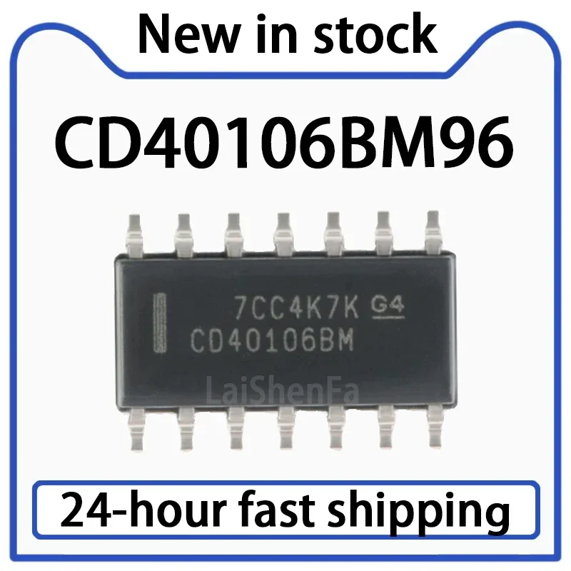 10PCS  CD40106BM96 Package SOIC-14 CMOS Six Channel Schmitt Trigger Chip in Stock
