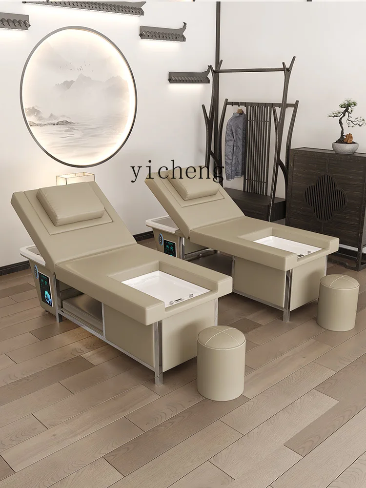 Zc Shampoo Chair Electric Lifting Foot Massage Bed Beauty Salon High-End Head Therapy Bed