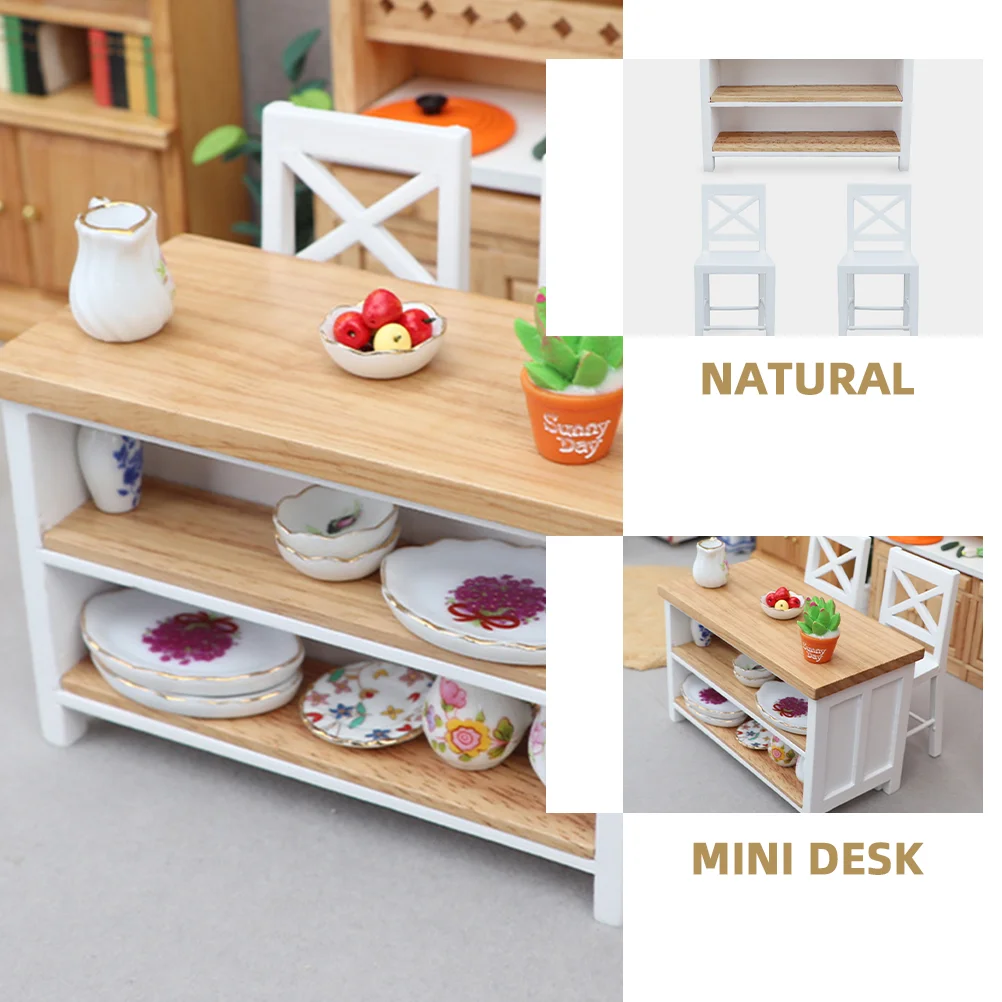 Huismeubilair Tiny Mini Miniatuur Bijzettafels voor Ambachten Houten Bureau Eetkamer Decor