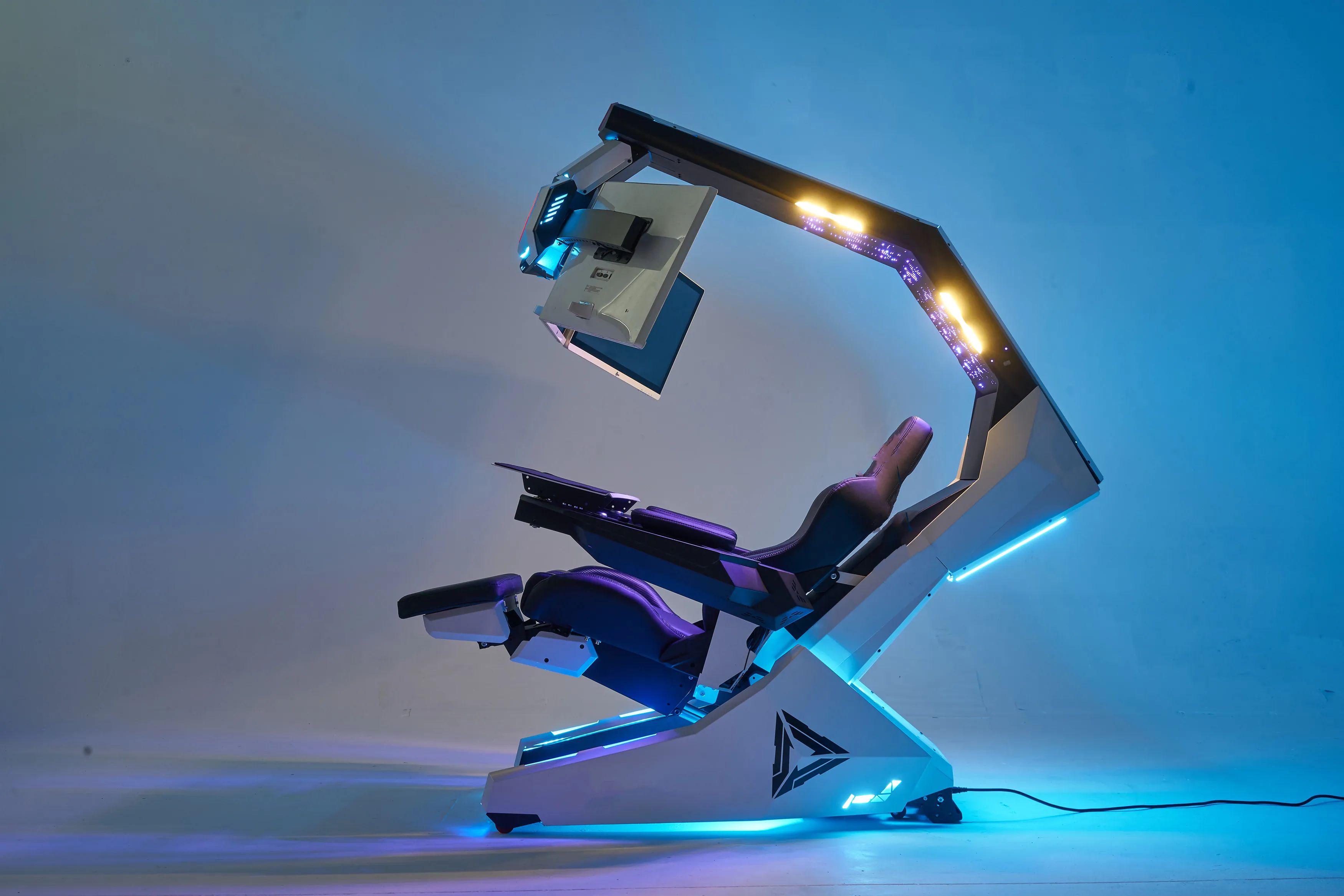 Imperator R1 Pro Recline Zero Gravity Gaming Cockpit تدليك المتكلم رصد قابل للتعديل RGB كرسي محطة العمل قمرة القيادة الكمبيوتر