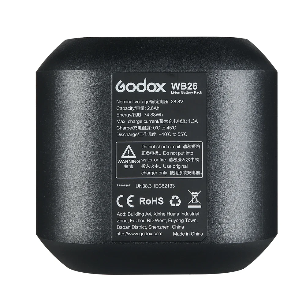 Godox WB26 AD600Pro Accessories Pack 28.8V 2.6Ah Lithium Battery for Godox AD600Pro with Outdoor Shooting