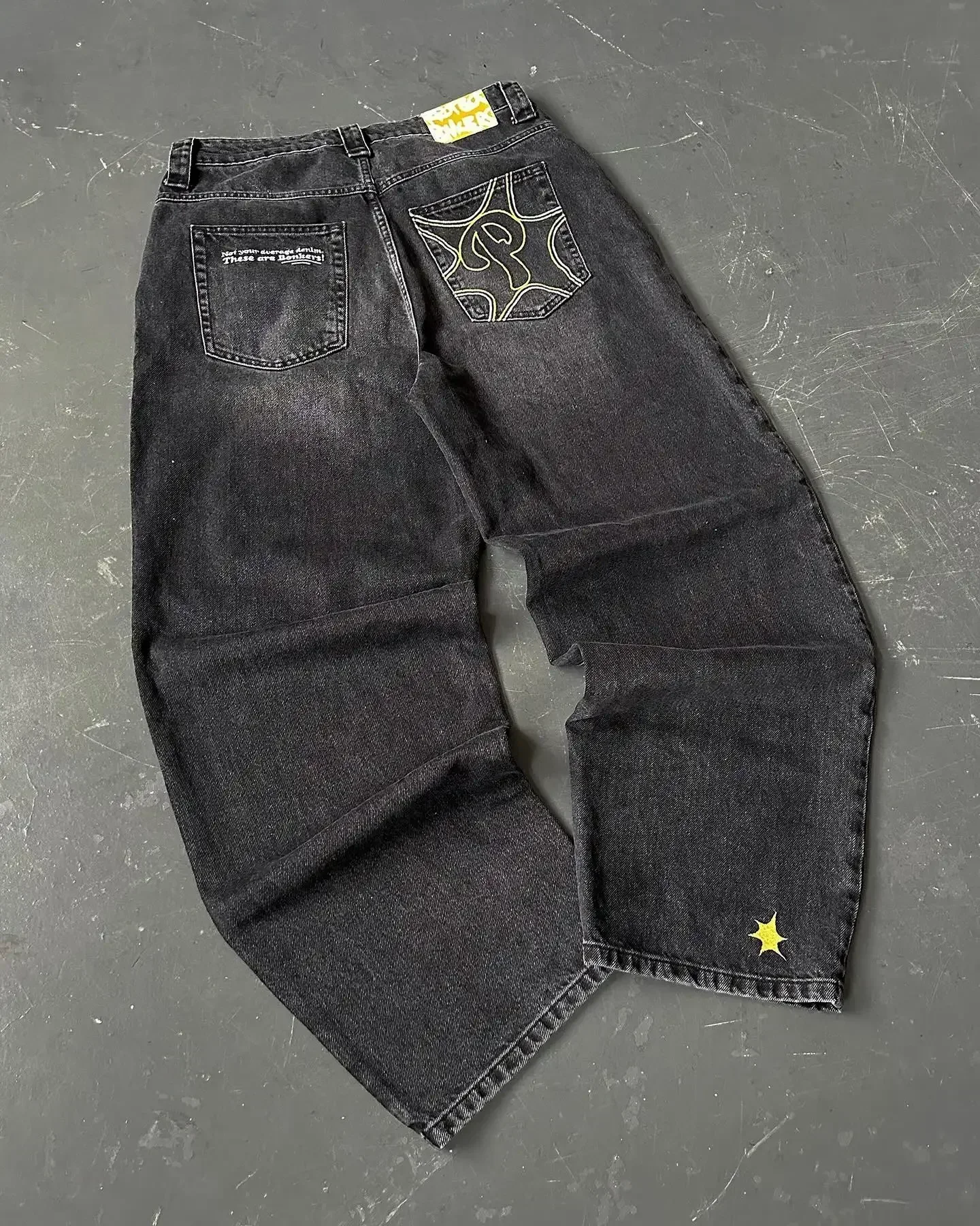 American Hip-hop Retro Loose Jeans Women's Y2K New Tide Harajuku High Waist Wide leg Pants Gothic Wide Pants Street Pants Male - Image 5