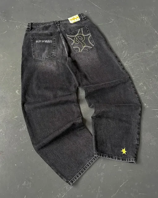 American Hip-hop Retro Loose Jeans Women's Y2K New Tide Harajuku High Waist Wide leg Pants Gothic Wide Pants Street Pants Male 5 American Hip-Hop Retro Loose Jeans Women's Y2K Tide Harajuku High Waist Wide Leg Pants – view 5