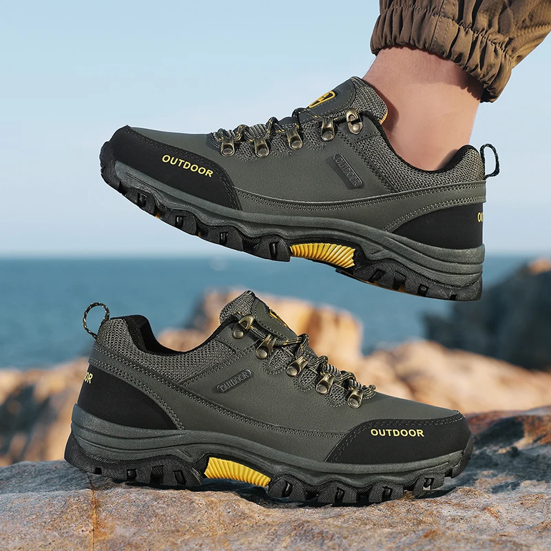 

Casual Sneakers Men Outdoor Lace-up Wear-resistant Low-top Men Shoes Comfortable Shock-absorbing Flat Breathable Hiking Shoes
