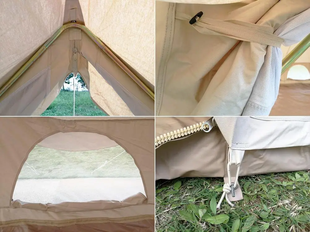 High Quality Luxury 900D Oxford Bell 5m Safari Waterproof Glamping Family Outdoor Camping Canvas Tent House